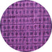 Round Machine Washable Abstract Pink Modern Rug, wshabs4465pnk