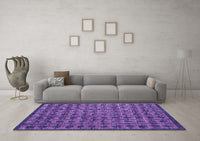 Machine Washable Abstract Purple Modern Rug, wshabs4465pur