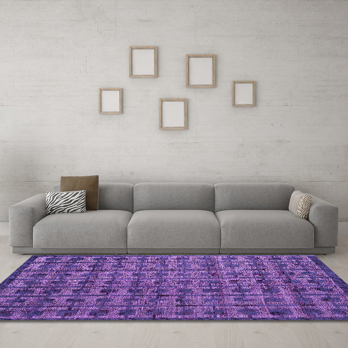 Machine Washable Abstract Purple Modern Area Rugs in a Living Room, wshabs4465pur