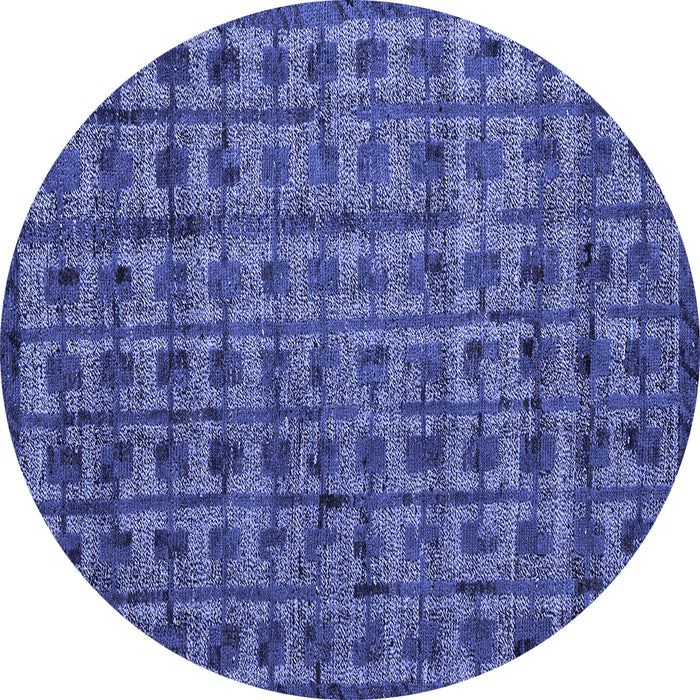 Round Machine Washable Abstract Blue Modern Rug, wshabs4465blu
