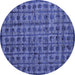 Round Machine Washable Abstract Blue Modern Rug, wshabs4465blu