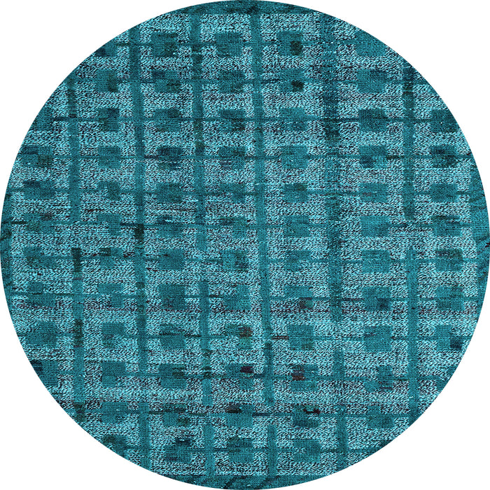 Round Machine Washable Abstract Light Blue Modern Rug, wshabs4465lblu