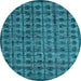 Round Machine Washable Abstract Light Blue Modern Rug, wshabs4465lblu