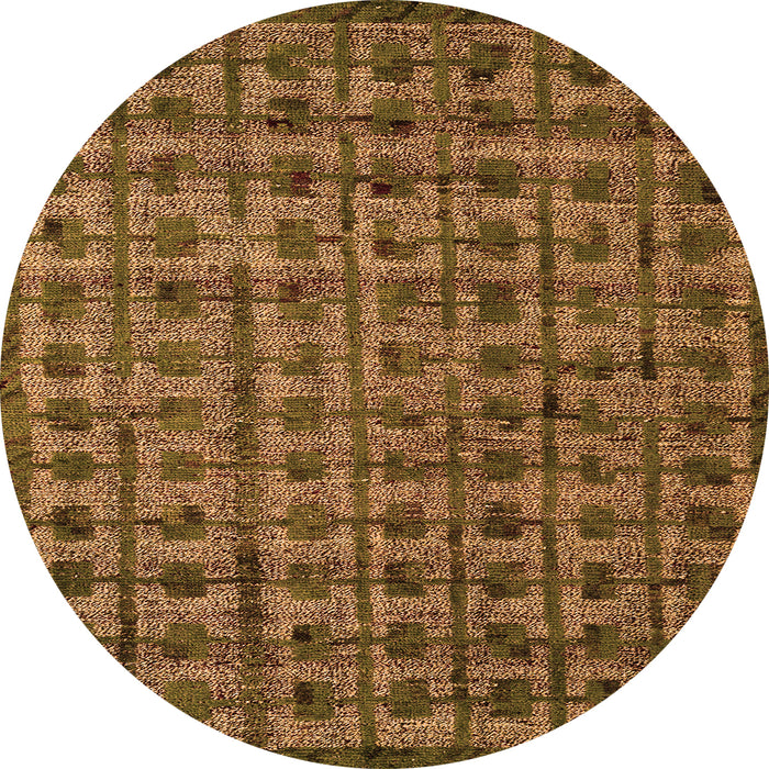 Round Abstract Orange Modern Rug, abs4465org