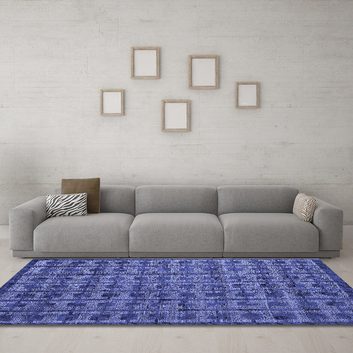 Machine Washable Abstract Blue Modern Rug in a Living Room, wshabs4465blu