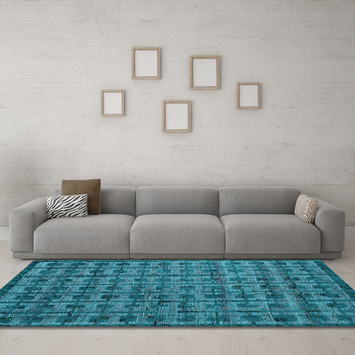 Machine Washable Abstract Light Blue Modern Rug in a Living Room, wshabs4465lblu