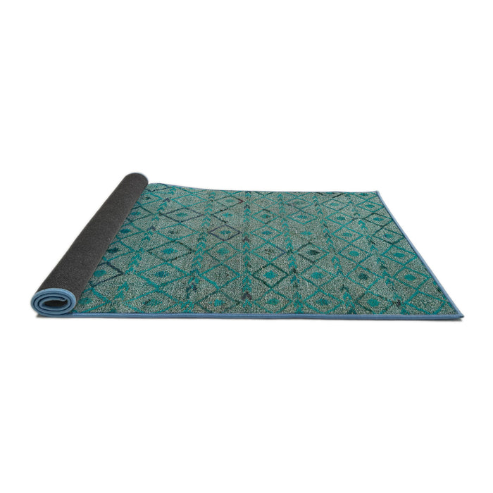 Sideview of Abstract Turquoise Green Modern Rug, abs4466
