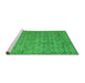 Sideview of Machine Washable Abstract Green Modern Area Rugs, wshabs4466grn