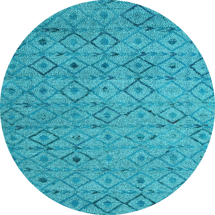 Round Machine Washable Abstract Light Blue Modern Rug, wshabs4466lblu