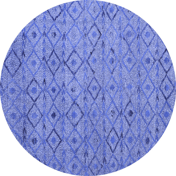 Round Abstract Blue Modern Rug, abs4466blu