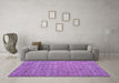 Machine Washable Abstract Pink Modern Rug in a Living Room, wshabs4466pnk