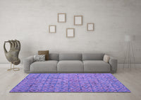 Machine Washable Abstract Purple Modern Rug, wshabs4466pur