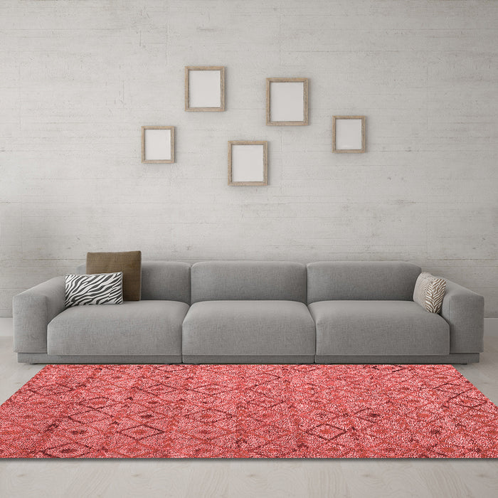 Modern Red Washable Rugs