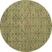 Round Abstract Brown Modern Rug, abs4466brn