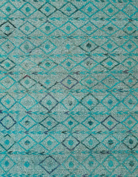 Machine Washable Abstract Medium Turquoise Green Rug, wshabs4466