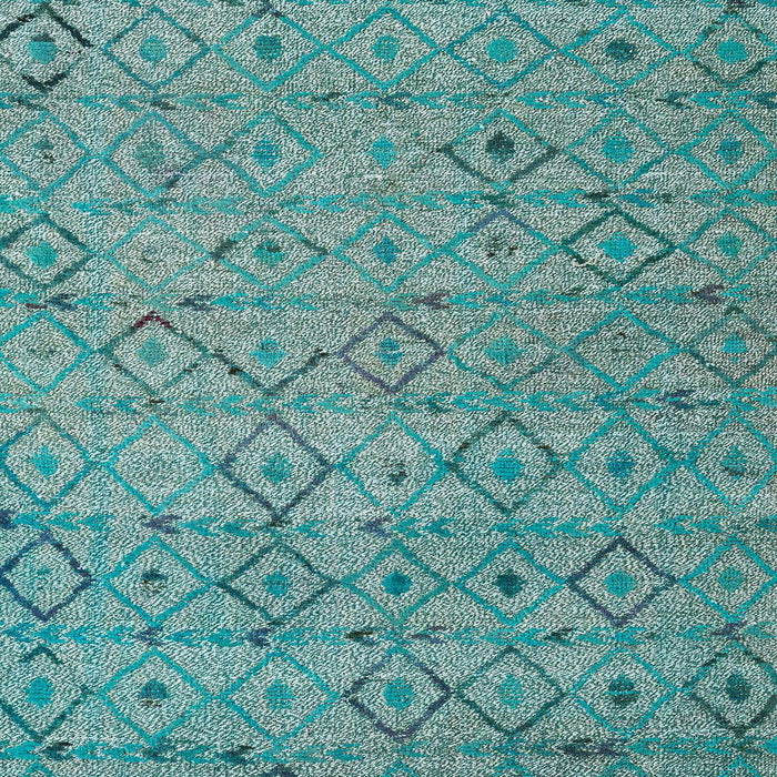 Machine Washable Abstract Medium Turquoise Green Rug, wshabs4466