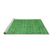 Sideview of Machine Washable Abstract Emerald Green Modern Area Rugs, wshabs4466emgrn