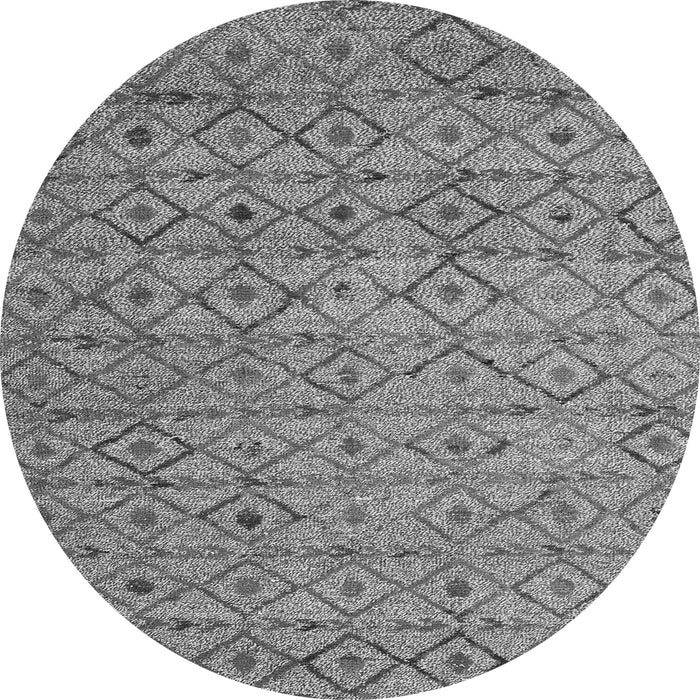 Round Machine Washable Abstract Gray Modern Rug, wshabs4466gry
