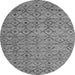 Round Machine Washable Abstract Gray Modern Rug, wshabs4466gry