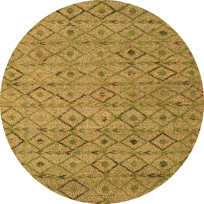 Round Abstract Orange Modern Rug, abs4466org