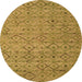 Round Abstract Orange Modern Rug, abs4466org