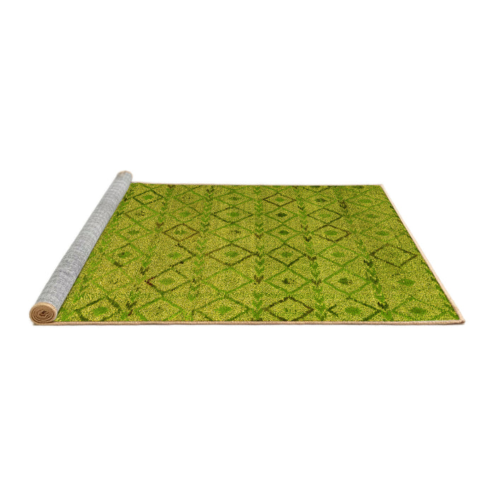 Sideview of Machine Washable Abstract Yellow Modern Rug, wshabs4466yw