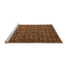 Sideview of Machine Washable Abstract Orange Modern Area Rugs, wshabs4467org