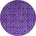 Round Machine Washable Abstract Purple Modern Area Rugs, wshabs4467pur