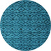 Round Abstract Light Blue Modern Rug, abs4467lblu