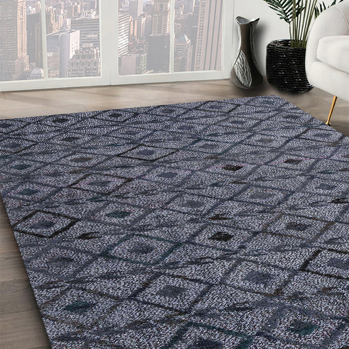 Machine Washable Abstract Light Slate Gray Rug in a Family Room, wshabs4467