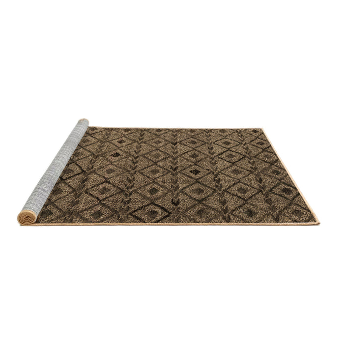 Sideview of Machine Washable Abstract Brown Modern Rug, wshabs4467brn
