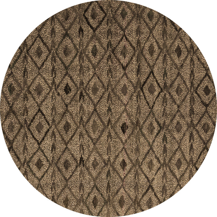 Round Abstract Brown Modern Rug, abs4467brn