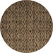 Round Abstract Brown Modern Rug, abs4467brn