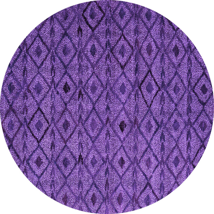 Round Abstract Purple Modern Rug, abs4467pur
