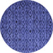 Round Machine Washable Abstract Blue Modern Rug, wshabs4467blu