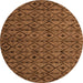 Round Machine Washable Abstract Orange Modern Area Rugs, wshabs4467org