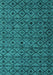 Machine Washable Abstract Turquoise Modern Area Rugs, wshabs4467turq