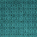 Square Machine Washable Abstract Turquoise Modern Area Rugs, wshabs4467turq