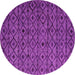 Round Machine Washable Abstract Pink Modern Rug, wshabs4467pnk