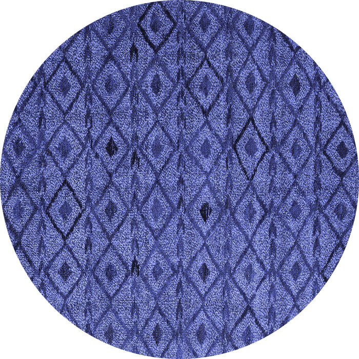 Round Abstract Blue Modern Rug, abs4467blu