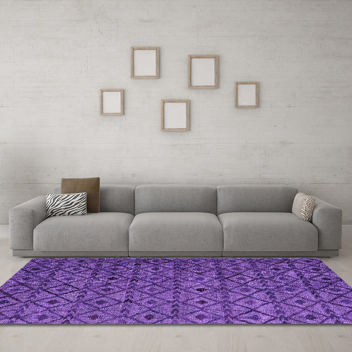 Machine Washable Abstract Purple Modern Area Rugs in a Living Room, wshabs4467pur