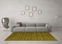 Machine Washable Abstract Yellow Modern Rug, wshabs4467yw