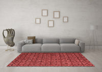 Machine Washable Abstract Red Modern Rug, wshabs4467red