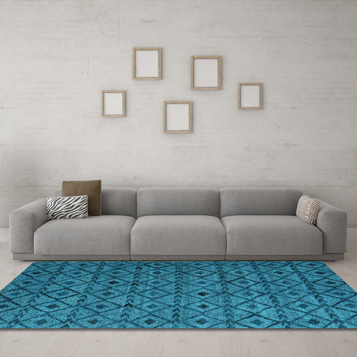 Machine Washable Abstract Light Blue Modern Rug in a Living Room, wshabs4467lblu