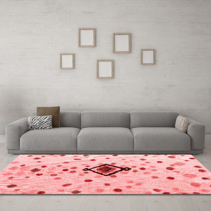 Modern Red Washable Rugs