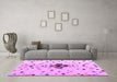 Machine Washable Abstract Purple Modern Area Rugs in a Living Room, wshabs4468pur