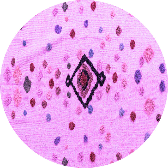Round Abstract Purple Modern Rug, abs4468pur