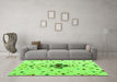 Machine Washable Abstract Green Modern Area Rugs in a Living Room,, wshabs4468grn