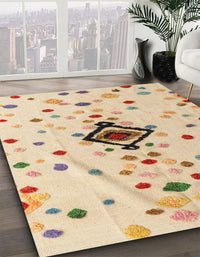 Abstract Khaki Gold Modern Rug, abs4468