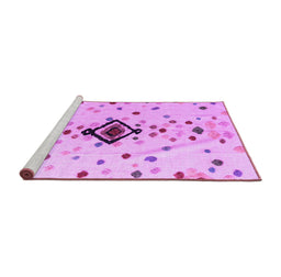 Sideview of Machine Washable Abstract Purple Modern Area Rugs, wshabs4468pur
